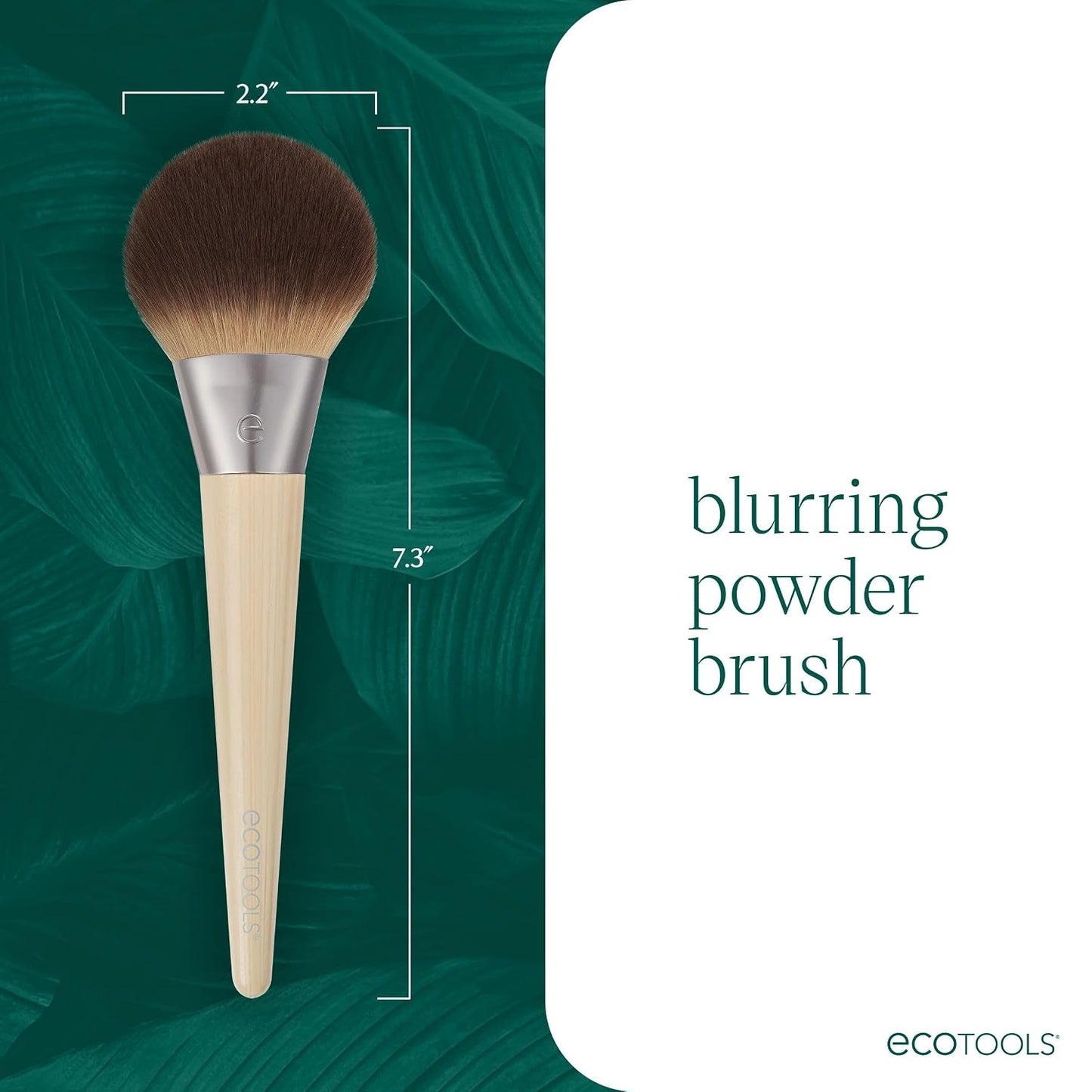 EcoTools Blurring Powder Makeup Brush, Large Makeup Brush, 1 Count | Blurred coverage with powder brush, face powder brush for loose and pressed powder, fluffy makeup brush with tapered bristles