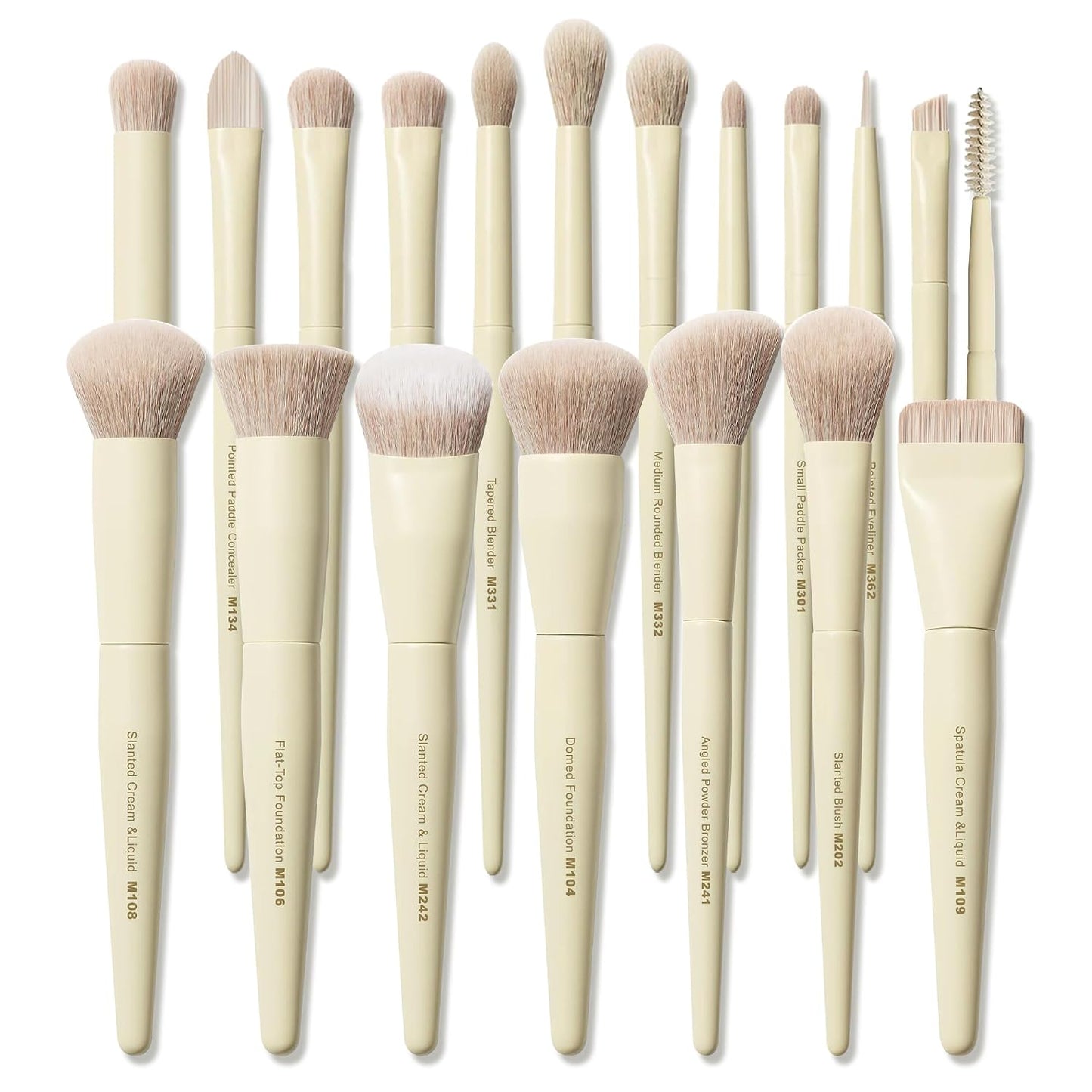 Buttery Blends Brush Set 18Pcs Face&Eye Makeup Brushes Set labeled | Make up Brushes Gift Set ultra Soft Complete with Blending,Foundation,Concealer,Blush,Bronzer, Eyeshadow Brush & Non-Shedding