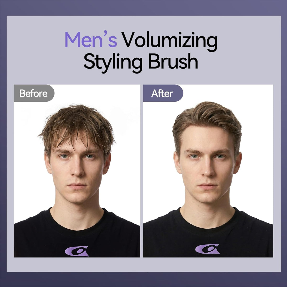 Hair Brush for Men, Detangling & Styling Hairbrush with Flex Cushion Base | Ball-Tipped Bristles, For Wet/Dry Use, Scalp Massage Function, Mens Detangler Brushes for Fine/Thin/Short/Thick Hair, Gray