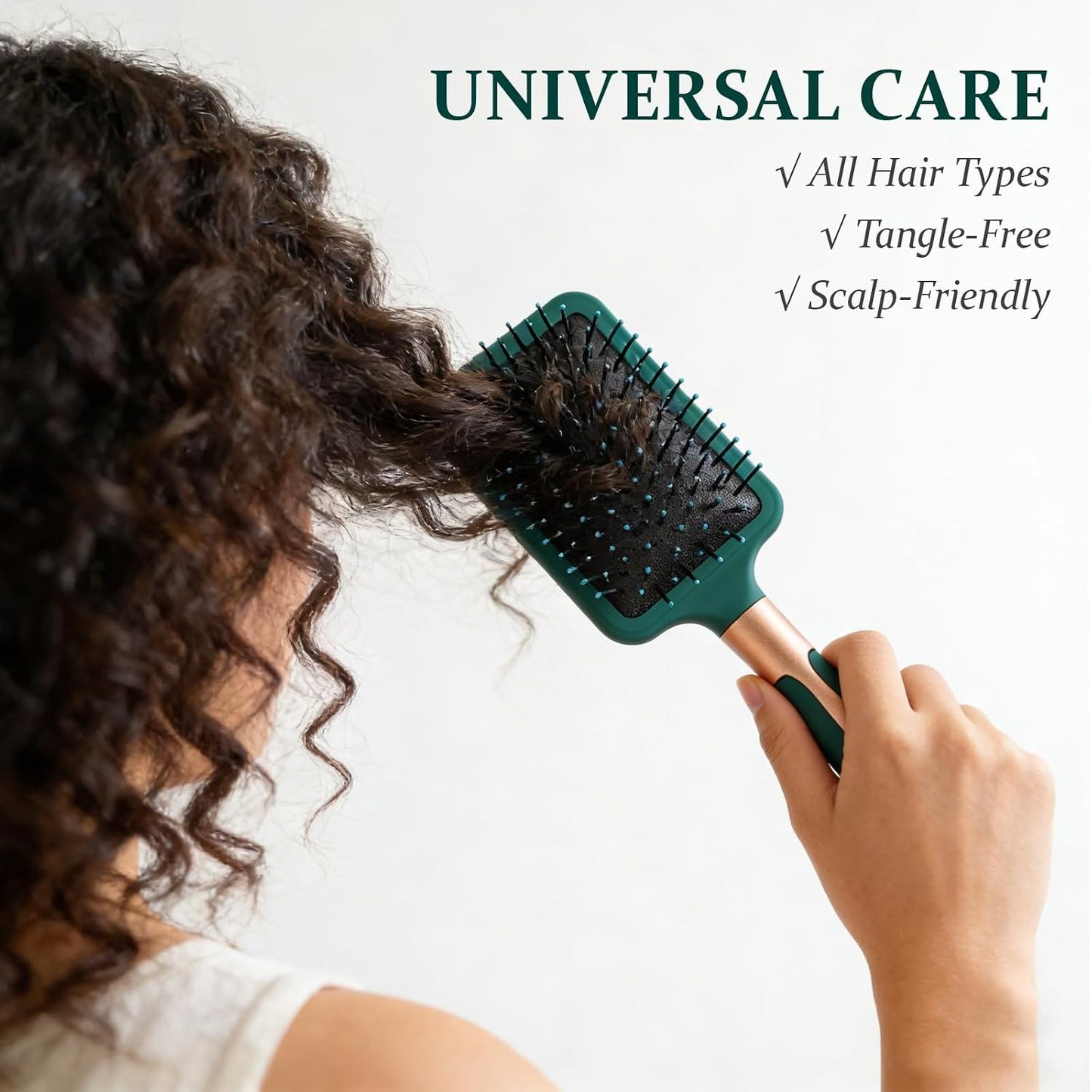 Paddle Hair Brush Air Cushion Hairrush Basic Paddle Brush | Anti-Static Massage Hair Brushes,Cushion Base Detangling & Volumizing, Nylon Bristle Hairbrush for Men and Women