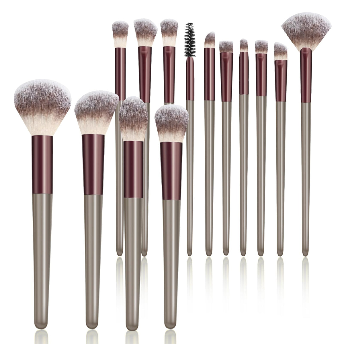 Makeup Brushes, 14 Pcs Travel makeup Brush Set, Black | Fibrous bristles, high density, fluffy, one-handle design，for Foundation, Concealer, Blush and Eyeshadow Brush