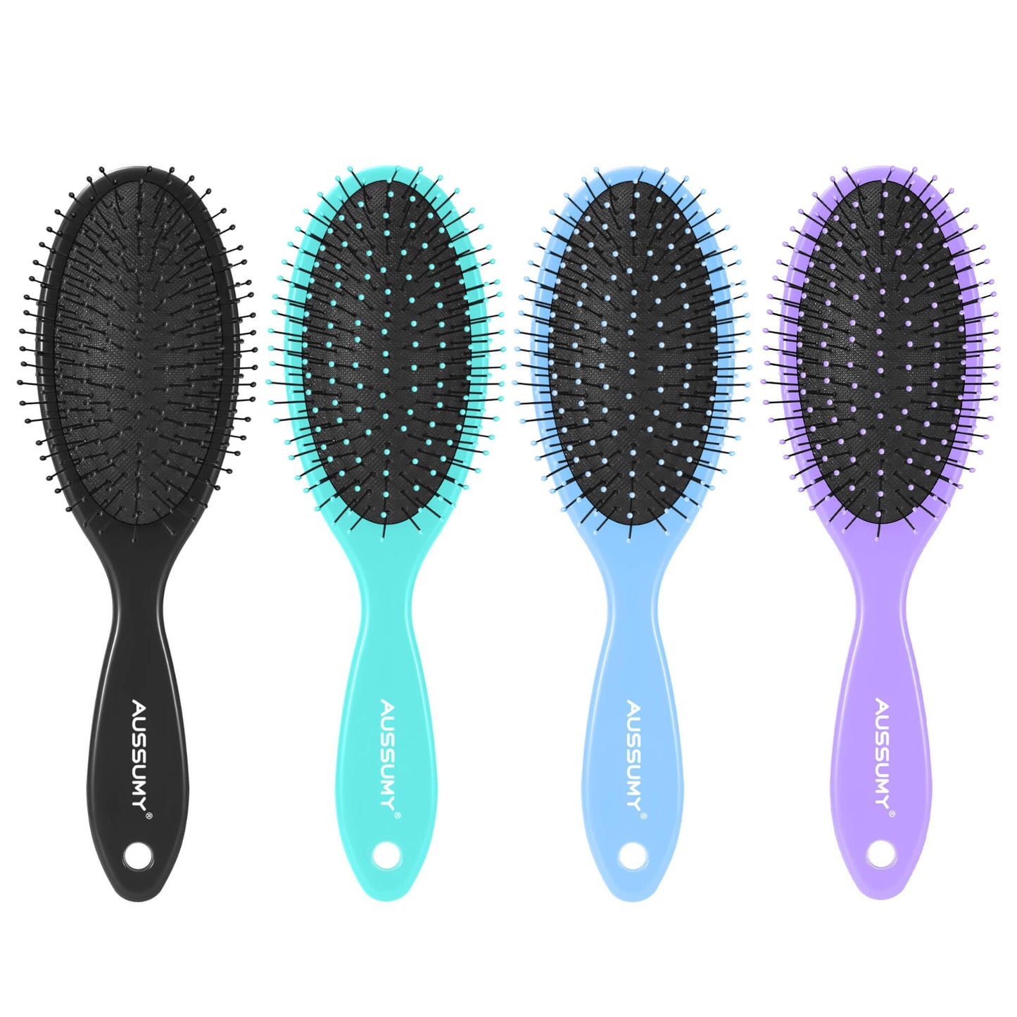 4 Pack Detangling Hair Brush - Air Cushion Detangler Hairbrush with Ultra Soft Bristles for Effortless Tangle Removal For Wet Dry Damaged Curly Fragile Hair for Women Men Boys Girls Adult Kids