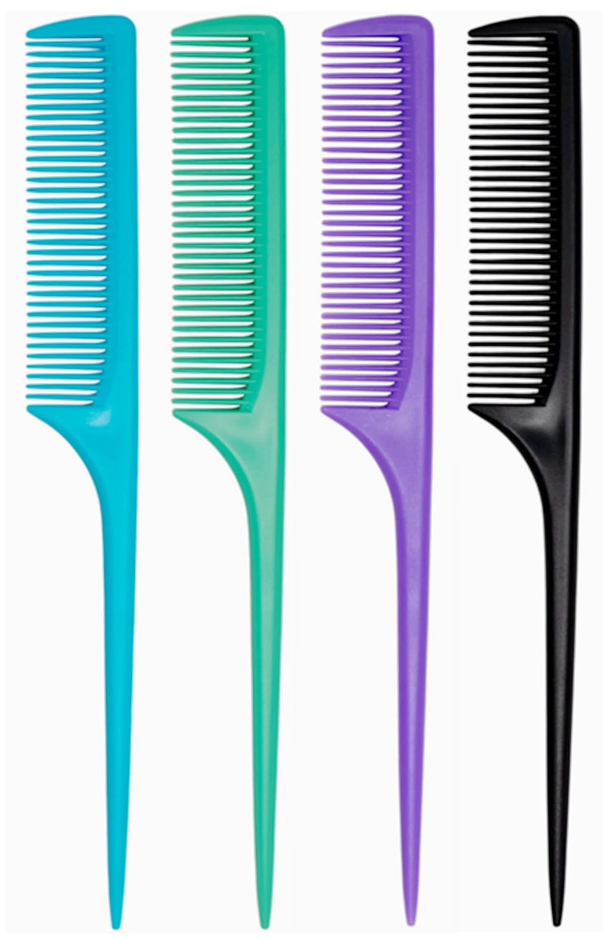 4 Pcs Rat Tail Comb Set for Women -Fine Tooth Styling comb with Pick, Anti-Static Heat Resistant Teasing Comb,Professional Hair Parting Tools for Smooth Detangling, Updos & Salon-Perfect Hairstyles.