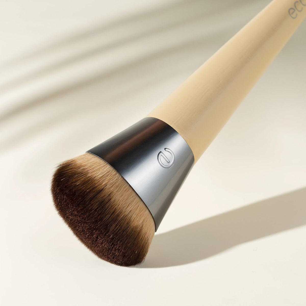 EcoTools Wonder Cover Complexion Brush, Flawless Foundation Application | Foundation makeup brush for application and blending, full coverage base brush, synthetic bristles, cruelty-free