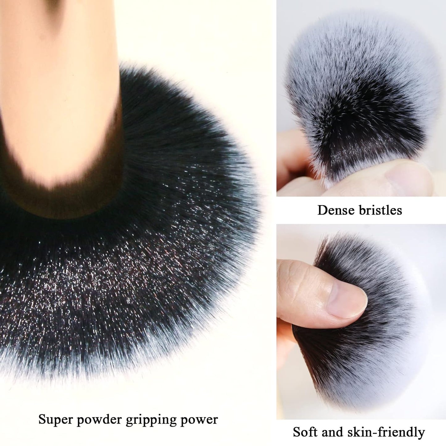 Makeup Brushes, Large Powder Brush & Foundation Brush Flawless Finish | for Highlighter, Loose Powder, Blush, Cream, Contour, Concealer, Blending Liquid, Cruelty-Free