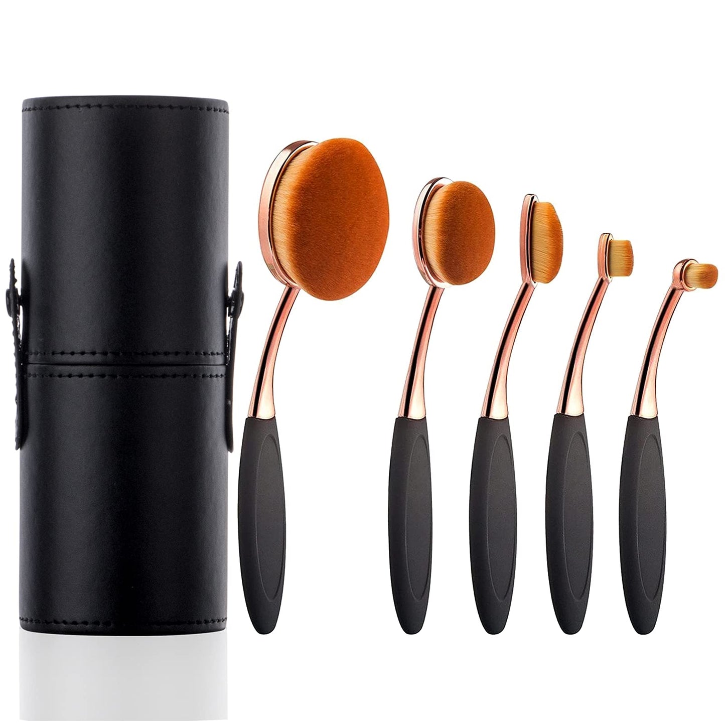 Yoseng Oval Foundation Brush 5 Pcs Toothbrush makeup brushes Fast Flawless Application Liquid Cream Powder Foundation