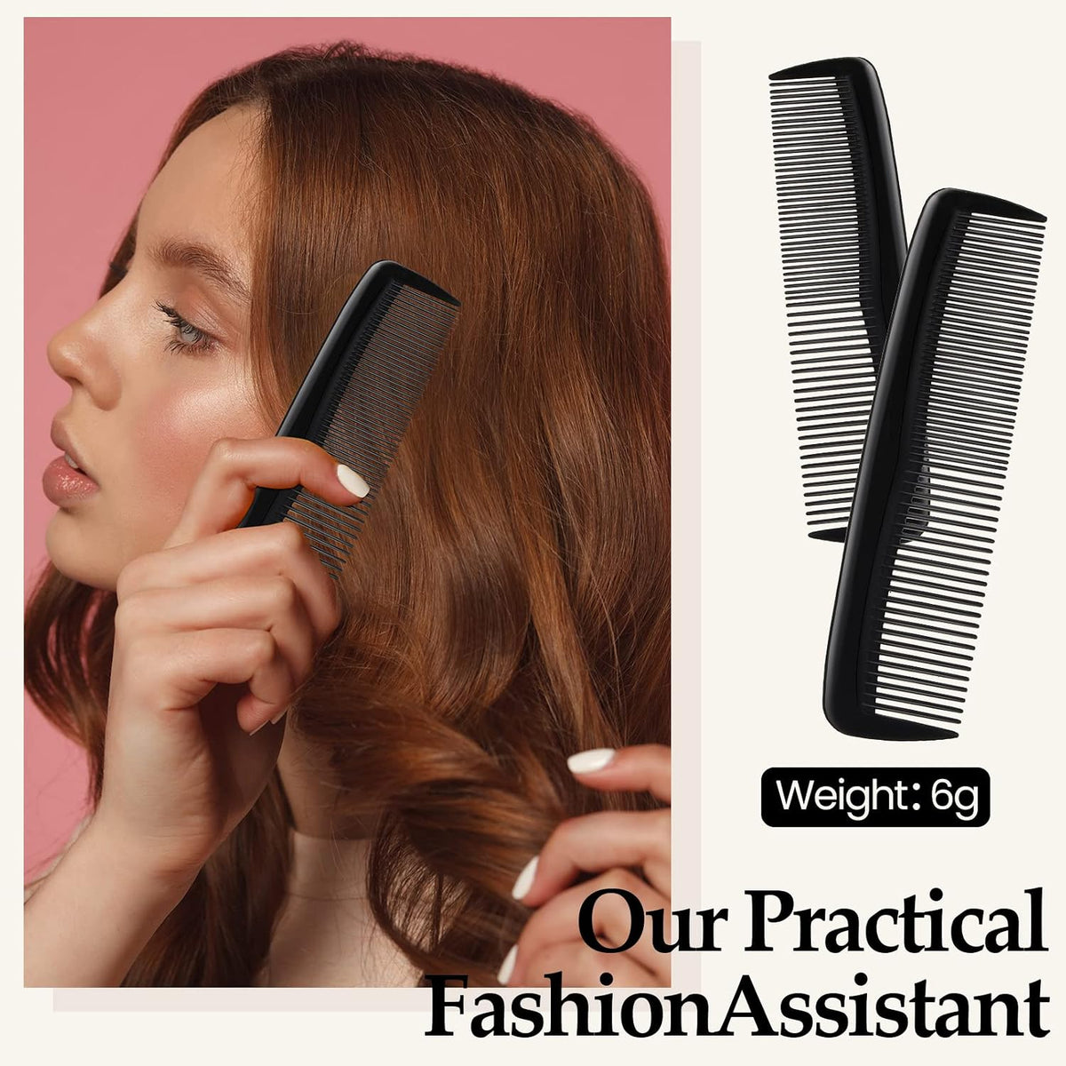 150 Pcs Combs Bulk, 5" Black Fine and Wide Tooth Plastic Comb for Women Men | Travel size, hair styling daily use, bulk supply for homeless, charity salon, school, nursing home