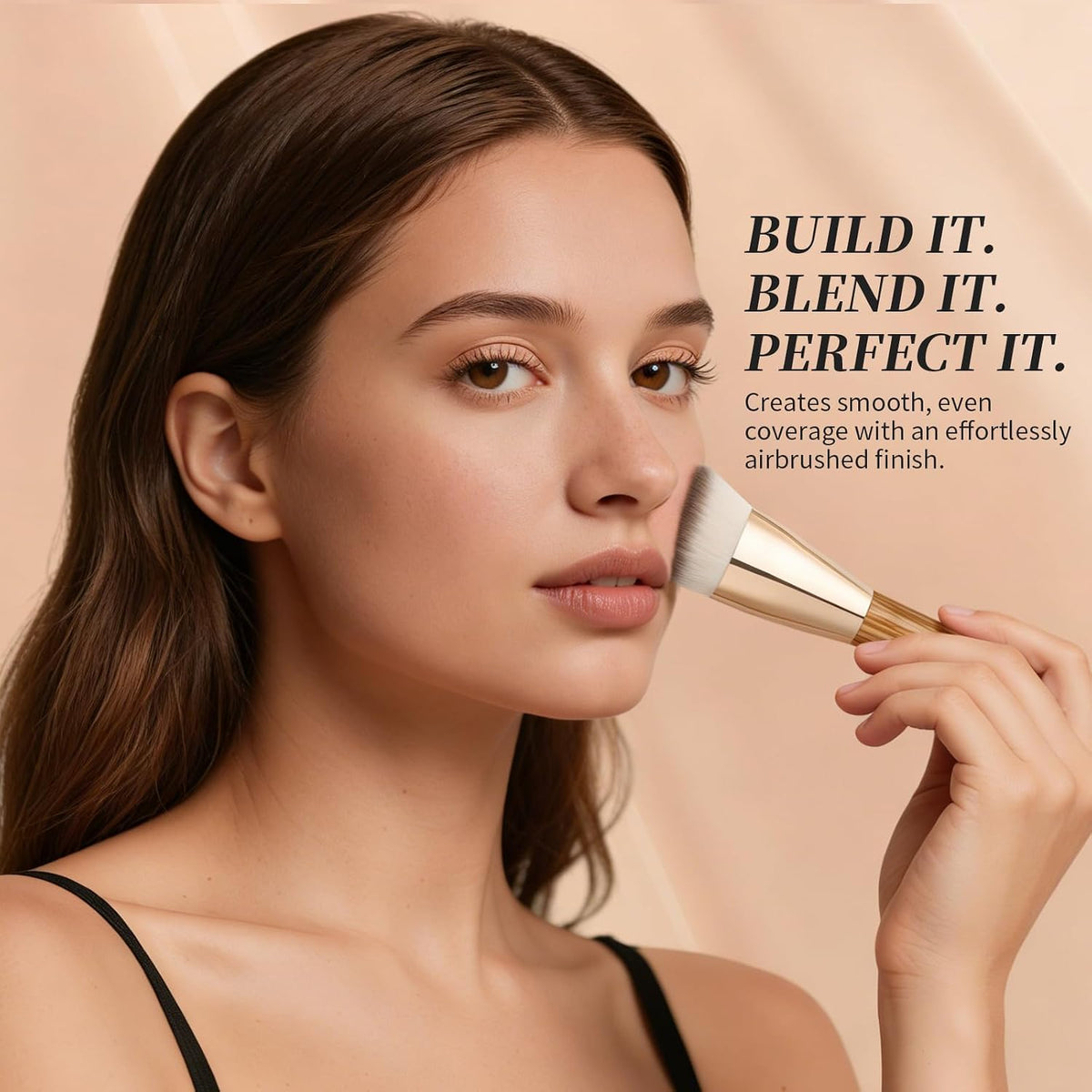 DUcare Pinnacle Foundation Brush, Professional Makeup Brush | For Buffing, Blending & Building Coverage, Made with Soft, Vegan & Cruelty-Free Fibers for Liquid or Cream Foundation