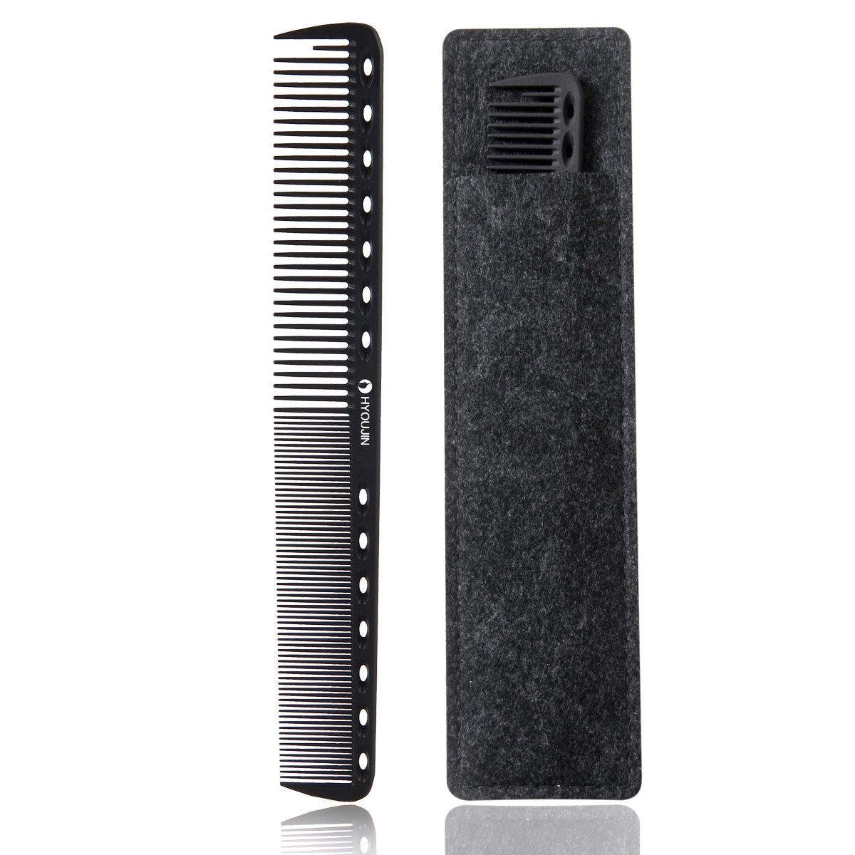 HYOUJIN 601 Carbon Wide Tooth Comb Detangler Comb for Detangling Wet Hair | Detangling Wide Tooth Comb For Shower,Wet,Dry,Long Hair,No Handle,Anti-Static,Heat Resistant to 230℃,Travel for Women and Men