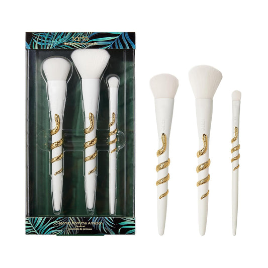 tarte Secrets from the Amazon Brush Set – Makeup Brushes for Cheek, Eyeshadow, Complexion, For Cream, Liquid & Powder, Vegan & Cruelty-Free