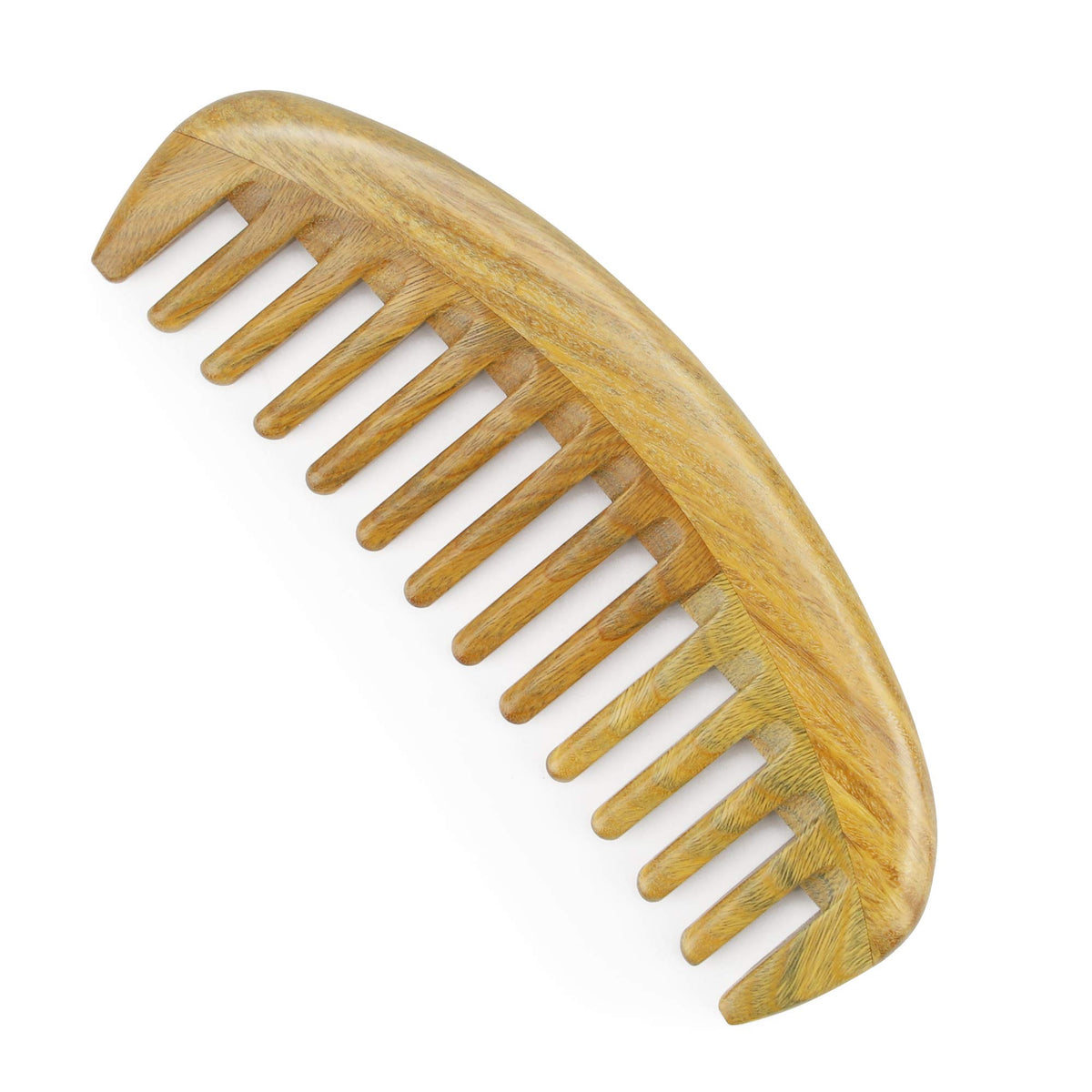 Onedor Handmade 100% Natural Green Sandalwood Hair Combs - Anti-Static Sandalwood Scent Natural Hair Detangler Wooden Comb (Wide Tooth),1 Count (Pack of 1) | Handmade, 0.15 in Tooth Spacing, Smooth Rounded Teeth, Helps Reduce Static, Less Pulling, Wavy Th