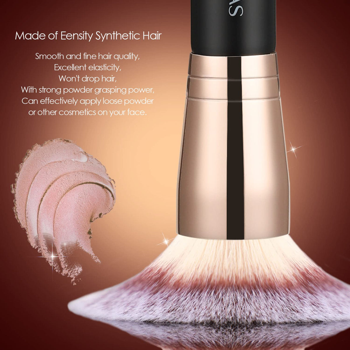 Foundation Brush, Premium Dual Powder Concealer Makeup Brush | Double Ended Contour Brushes Flat & Angled Top for Blending Liquid Powder Concealer Cream Blush