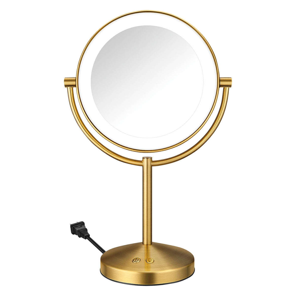 Conair Lighted Makeup Mirror, Double-Sided LED Vanity Mirror with 1X/10X Magnification, 3 Light Settings, 3 Modes, 360° Rotation, Matte Black Finish