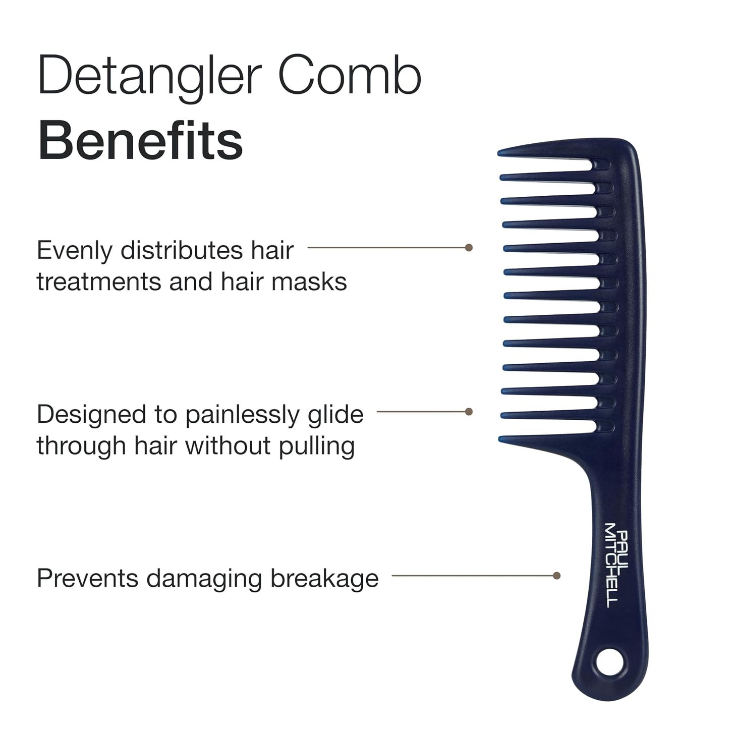 Paul Mitchell Detangler Comb, Wide Tooth Comb Detangles Wet or Dry Hair