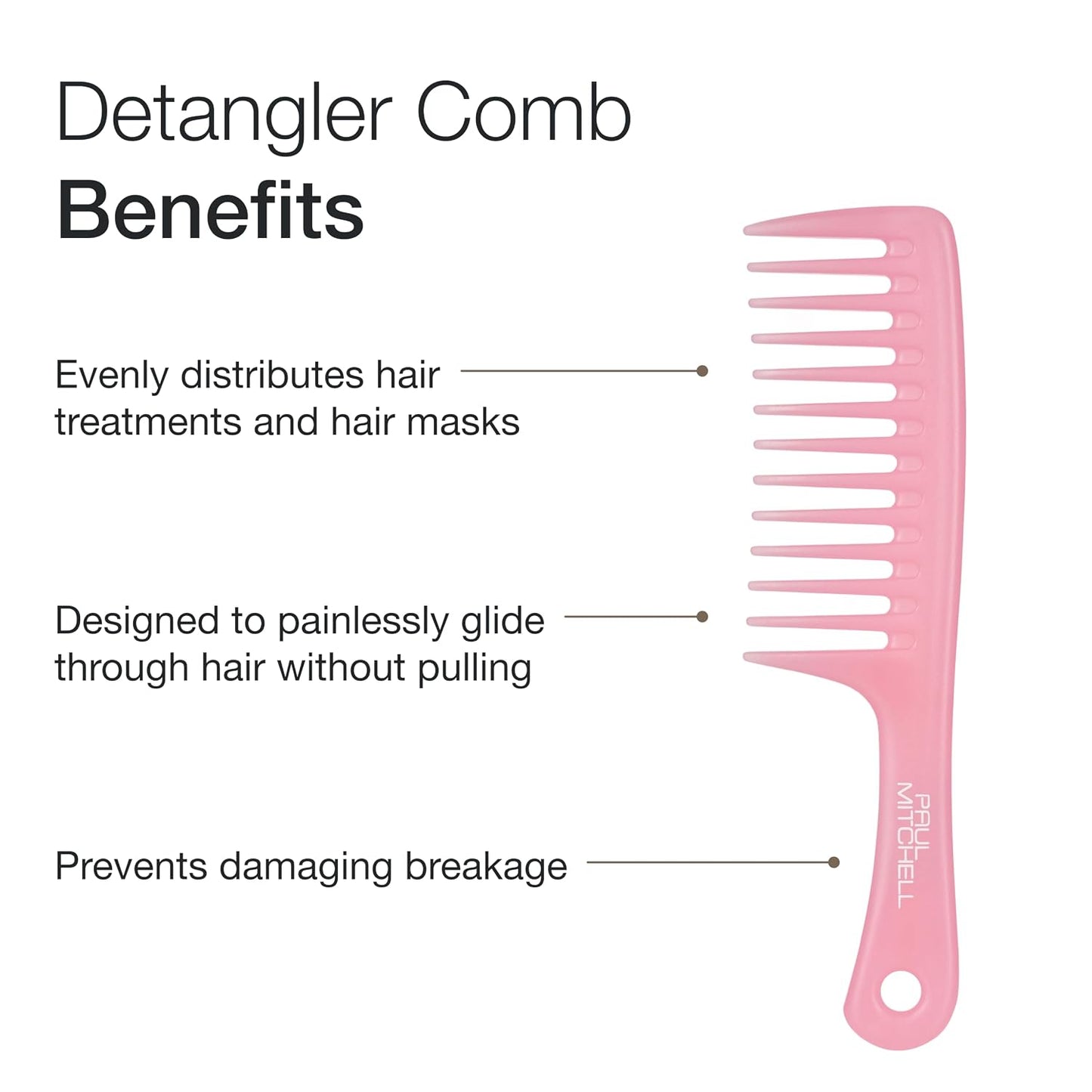 Paul Mitchell Detangler Comb, Wide Tooth Comb Detangles Wet or Dry Hair