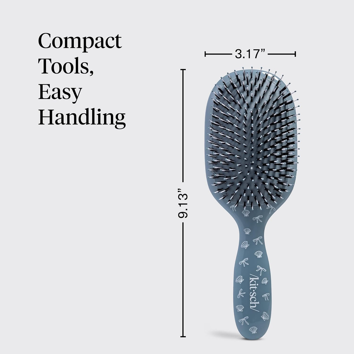 Kitsch Smooth & Polish Hair Brushes For Women and Men - Coastal Blue Print | Hairbrush For Women | Dual Bristle Detangler Brush – Vegan Boar & Nylon Hair Brush w/ Cushioned Pad for Scalp Massage