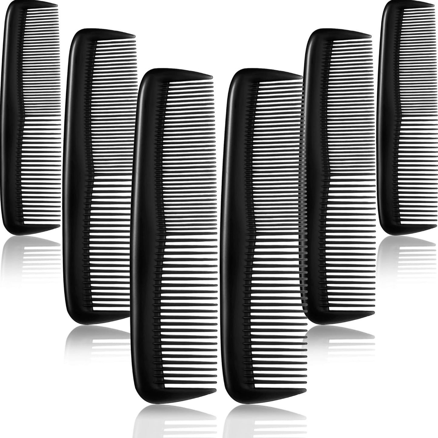 Leinuosen 12 Pieces Pocket Hair Combs, Fine Tooth Combs, Black | Plastic Hair Care for Men Women, Portable Travel Size, for Barber Salon Hair Dressing Use, Not Breakable, Peines Para Cabello