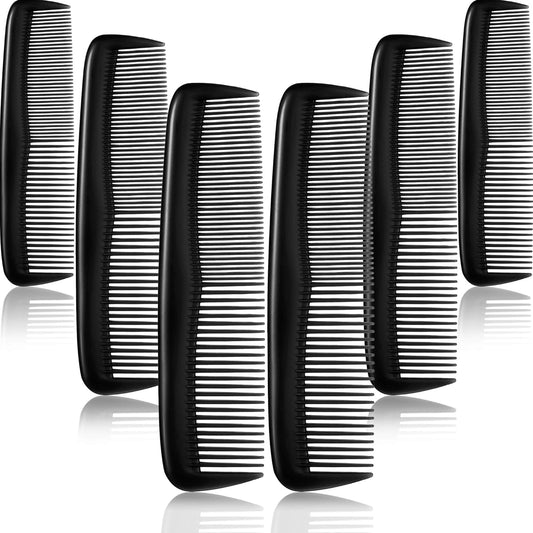 Leinuosen 12 Pieces Pocket Hair Combs, Fine Tooth Combs, Black | Plastic Hair Care for Men Women, Portable Travel Size, for Barber Salon Hair Dressing Use, Not Breakable, Peines Para Cabello
