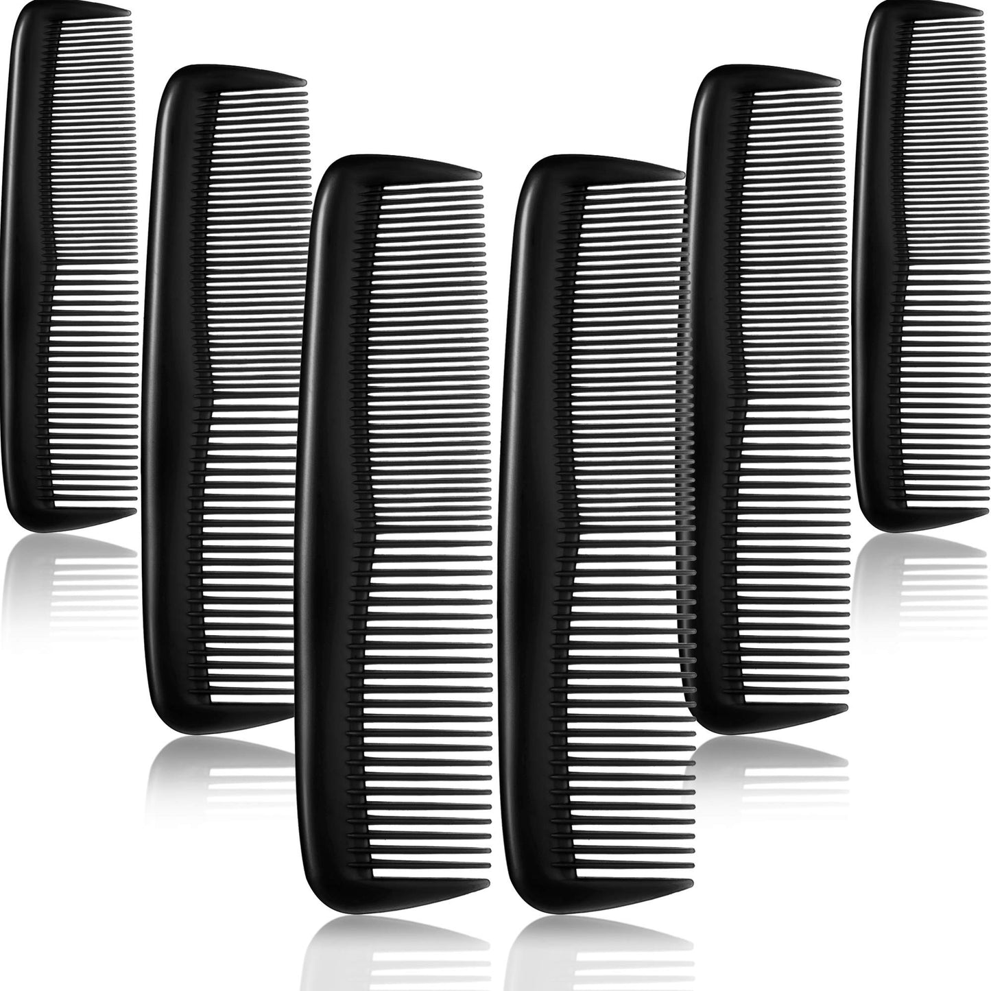 Leinuosen 12 Pieces Pocket Hair Combs, Fine Tooth Combs, Black | Plastic Hair Care for Men Women, Portable Travel Size, for Barber Salon Hair Dressing Use, Not Breakable, Peines Para Cabello