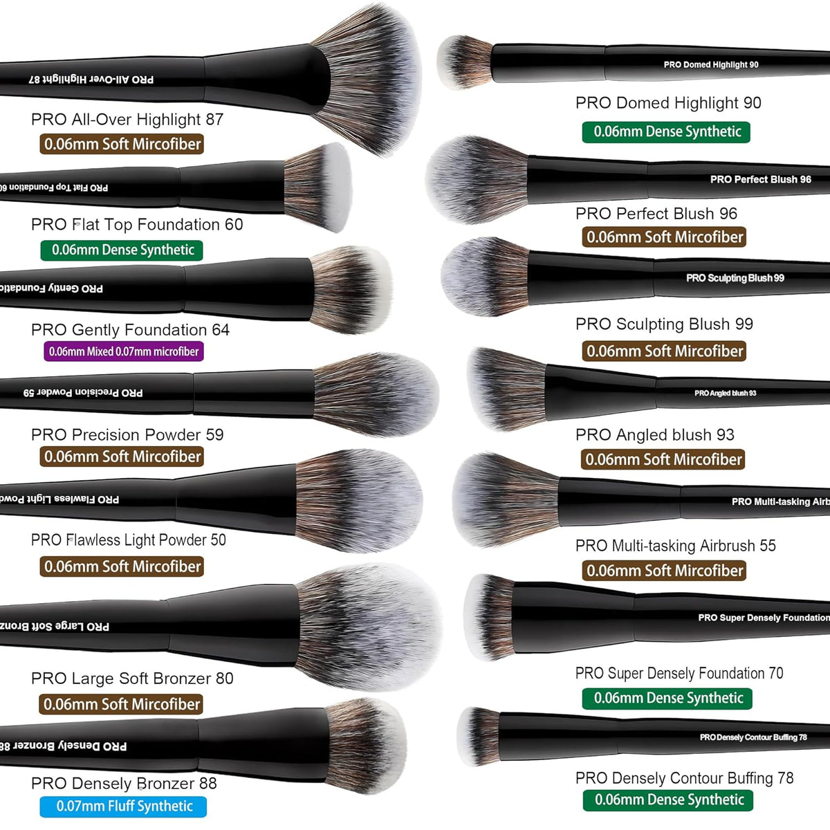 Bueart Design 32Pcs PRO Grade Makeup Brushes Set with Super large Holder, Premium Ultra-soft Synthetic Foundation Contour Powder Blush Concealer Eyeshadow Classic Black Make up Brush