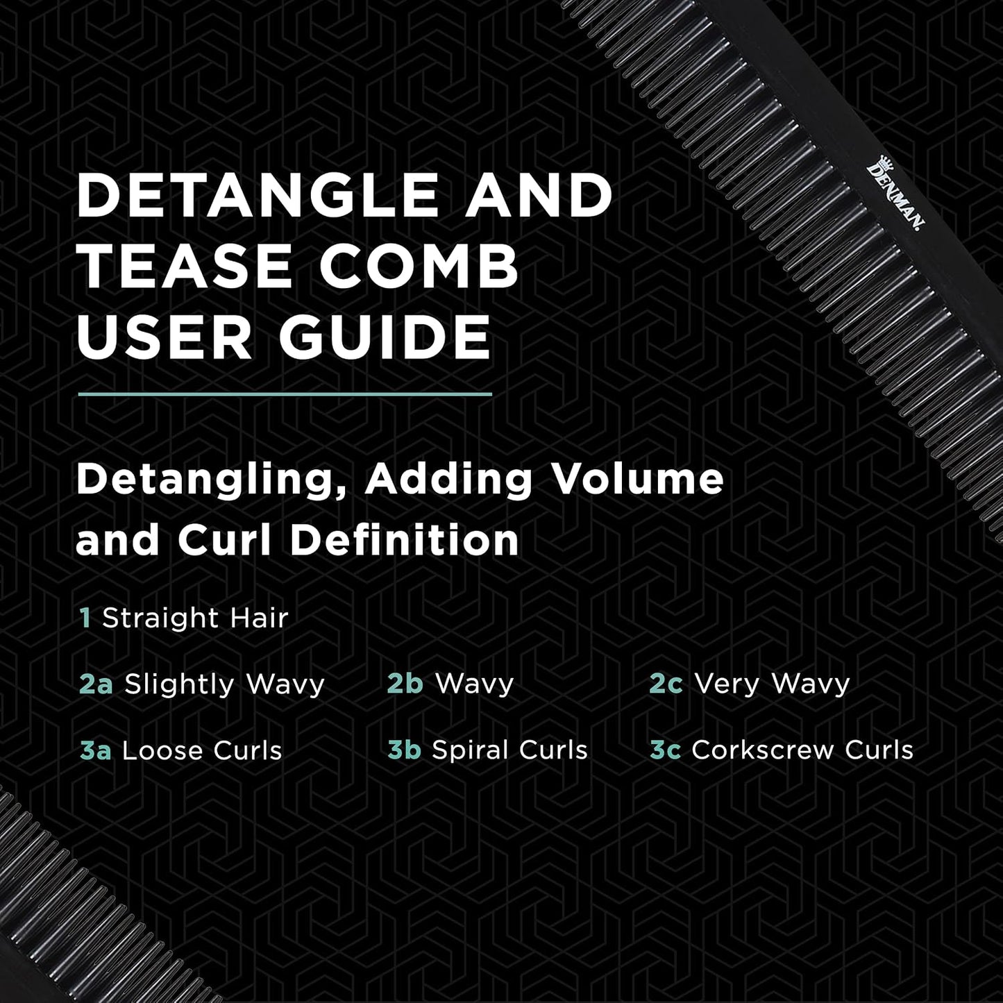 Denman Tame 'n' Tease Multifunction Comb Black