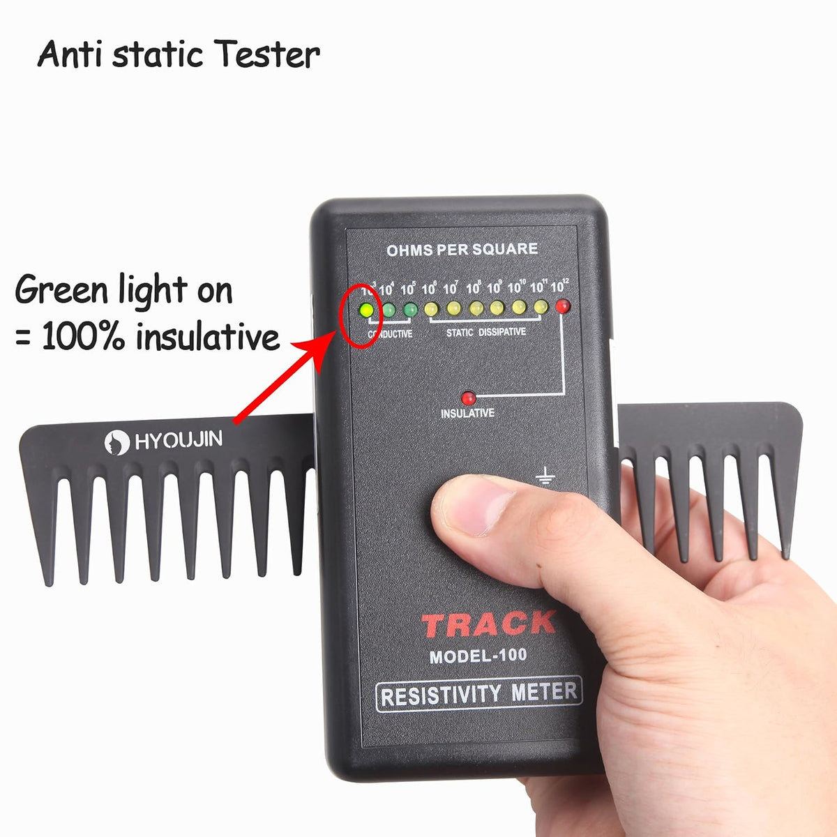 HYOUJIN 601 Carbon Wide Tooth Comb Detangler Comb for Detangling Wet Hair | Detangling Wide Tooth Comb For Shower,Wet,Dry,Long Hair,No Handle,Anti-Static,Heat Resistant to 230℃,Travel for Women and Men