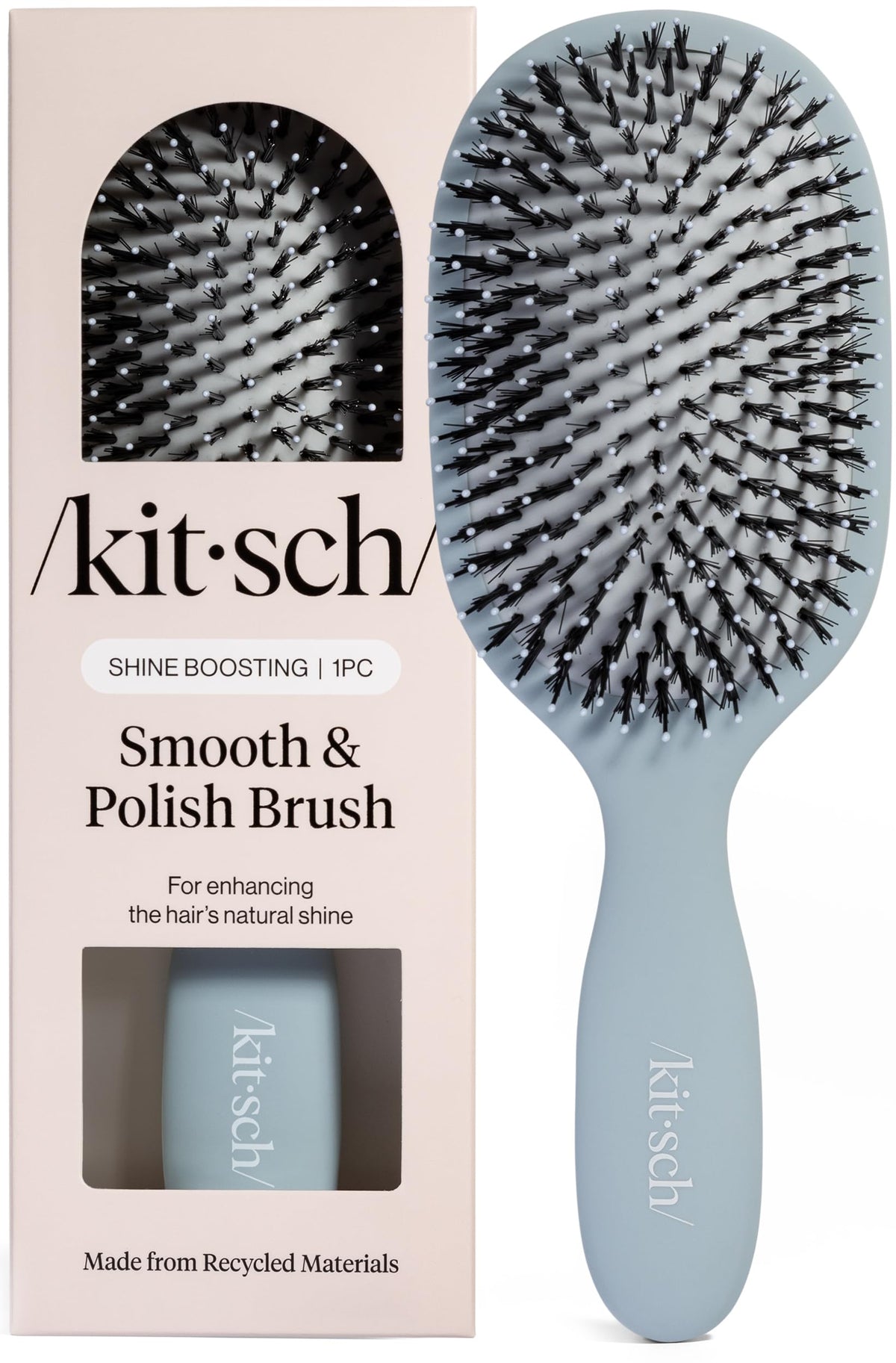Kitsch Smooth & Polish Hair Brushes For Women and Men - Terracotta | Hairbrush For Women | Dual Bristle Detangler Brush – Vegan Boar & Nylon Hair Brush w/ Cushioned Pad for Scalp Massage
