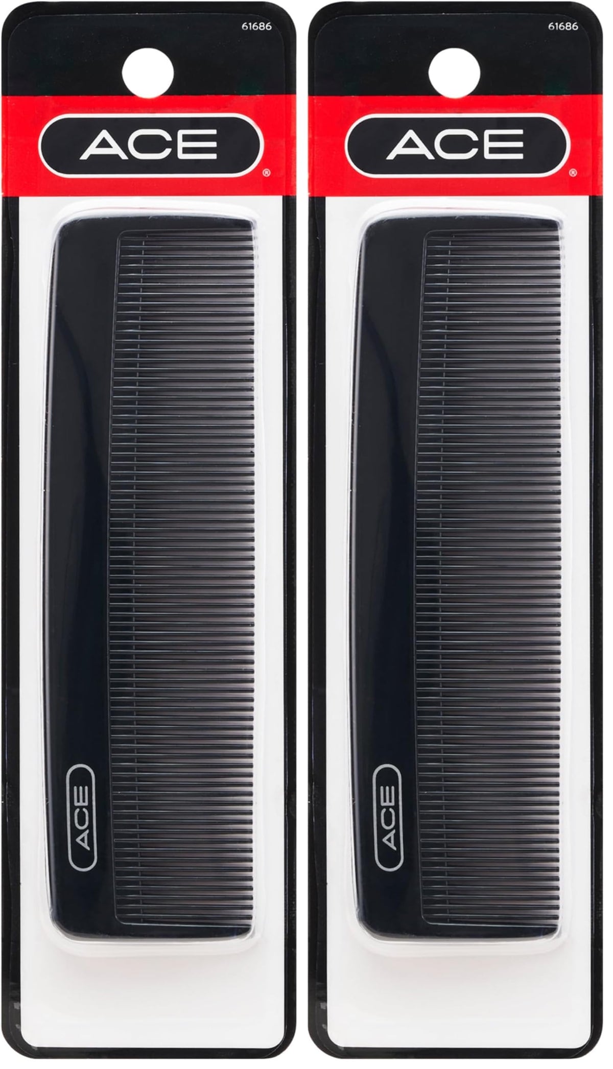 Goody Ace Classic Bobby Pocket and Purse Comb - 5 Inch, Black, Durable & Flexible Teeth, Suitable for All Hair Types, Fine Comb Teeth for Thin to Medium Hair