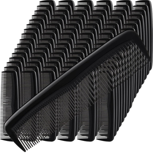 150 Pcs Combs Bulk, 5" Black Fine and Wide Tooth Plastic Comb for Women Men | Travel size, hair styling daily use, bulk supply for homeless, charity salon, school, nursing home