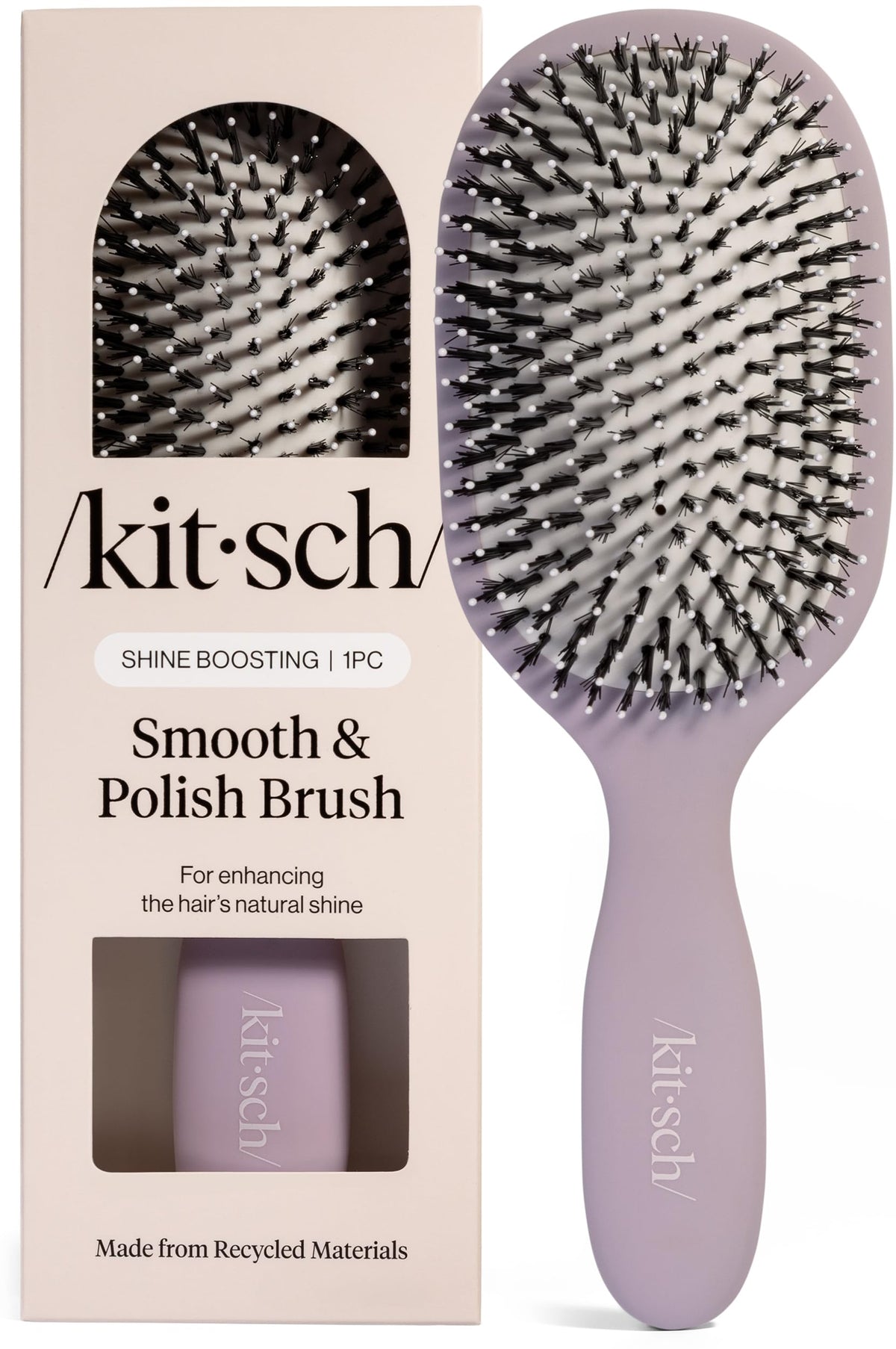 Kitsch Smooth & Polish Hair Brushes For Women and Men - Coastal Blue Print | Hairbrush For Women | Dual Bristle Detangler Brush – Vegan Boar & Nylon Hair Brush w/ Cushioned Pad for Scalp Massage