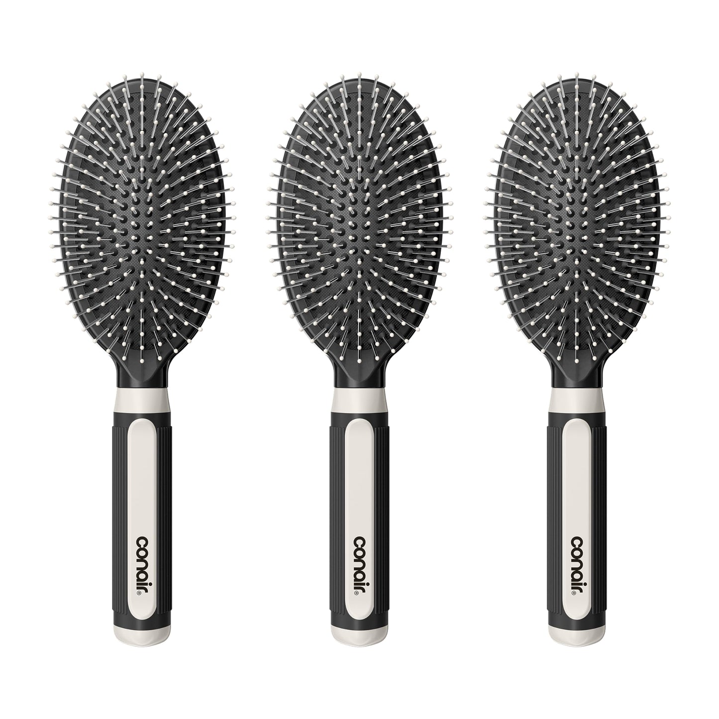 Conair Salon Results Hair Brush, Detangling Hair Brush for Men and Women, For All Hair Types, Metal Bristles and Cushion Base