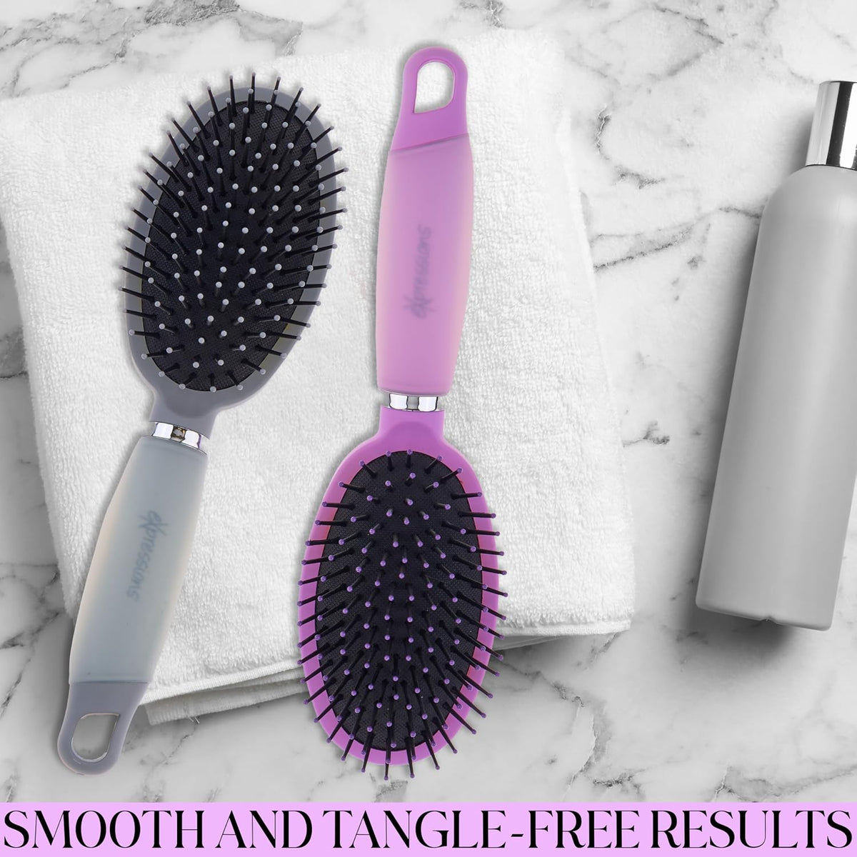 Oval Cushion Brush with Soft Gel Handle for Effortless Detangling | Styling. Professional Hair Brushes For Women