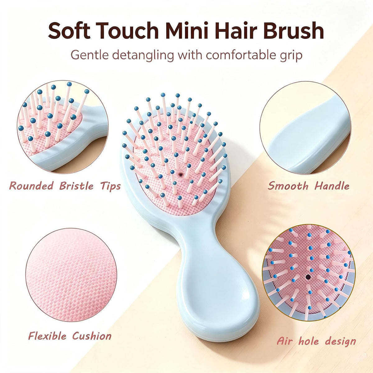 12 pcs Mini Hair Brush,Mini Brush for Most Hair Types | Travel Brush with Exquisite Packag Box,Bridesmaid Party for Gifts Teens Adults,Christmas Stockings Filling Wet Hair Brushes