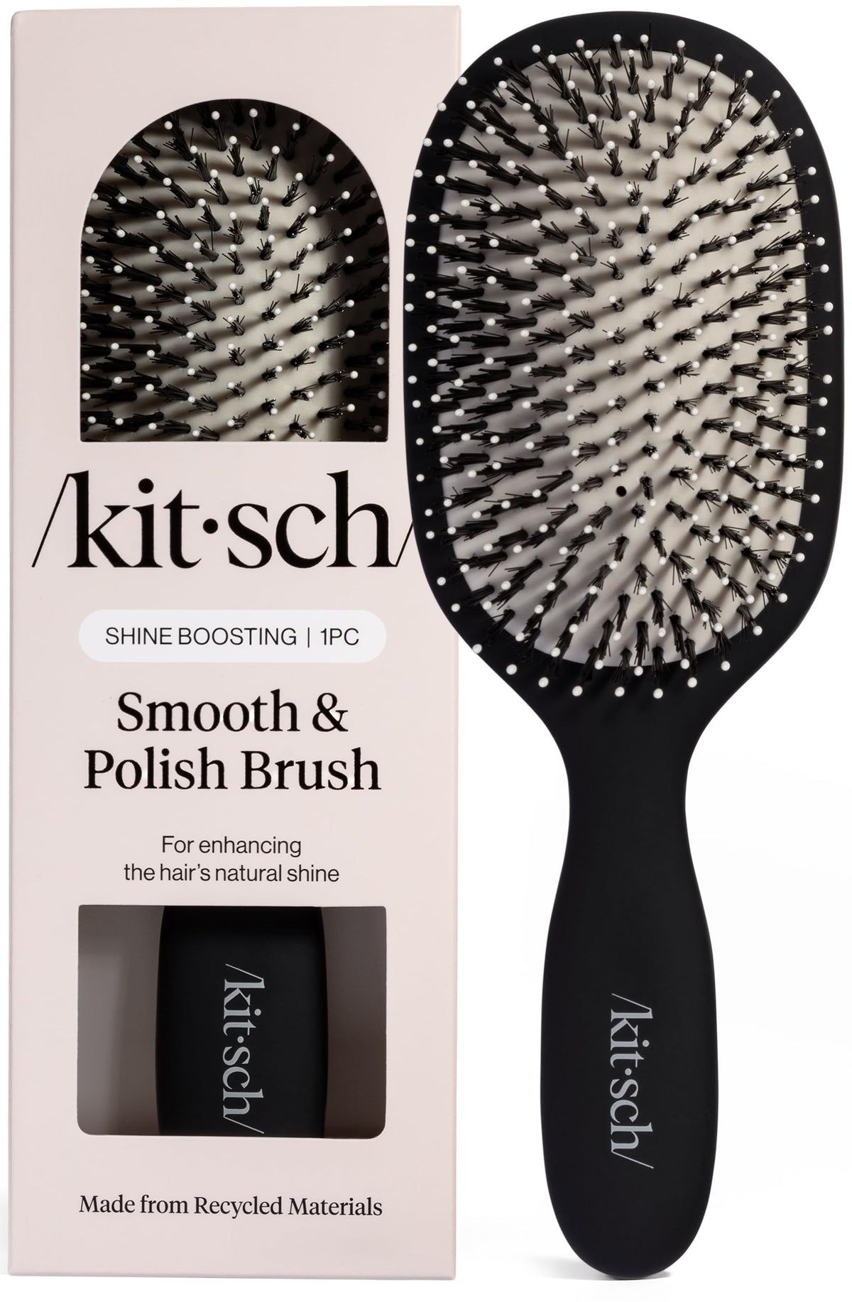 Kitsch Smooth & Polish Hair Brushes For Women and Men - Coastal Blue Print | Hairbrush For Women | Dual Bristle Detangler Brush – Vegan Boar & Nylon Hair Brush w/ Cushioned Pad for Scalp Massage