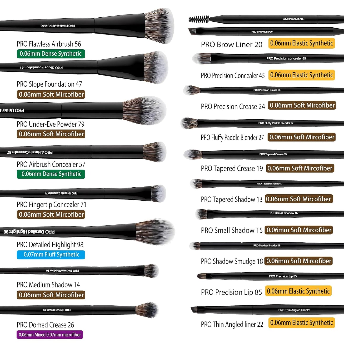 Bueart Design 32Pcs PRO Grade Makeup Brushes Set with Super large Holder, Premium Ultra-soft Synthetic Foundation Contour Powder Blush Concealer Eyeshadow Classic Black Make up Brush