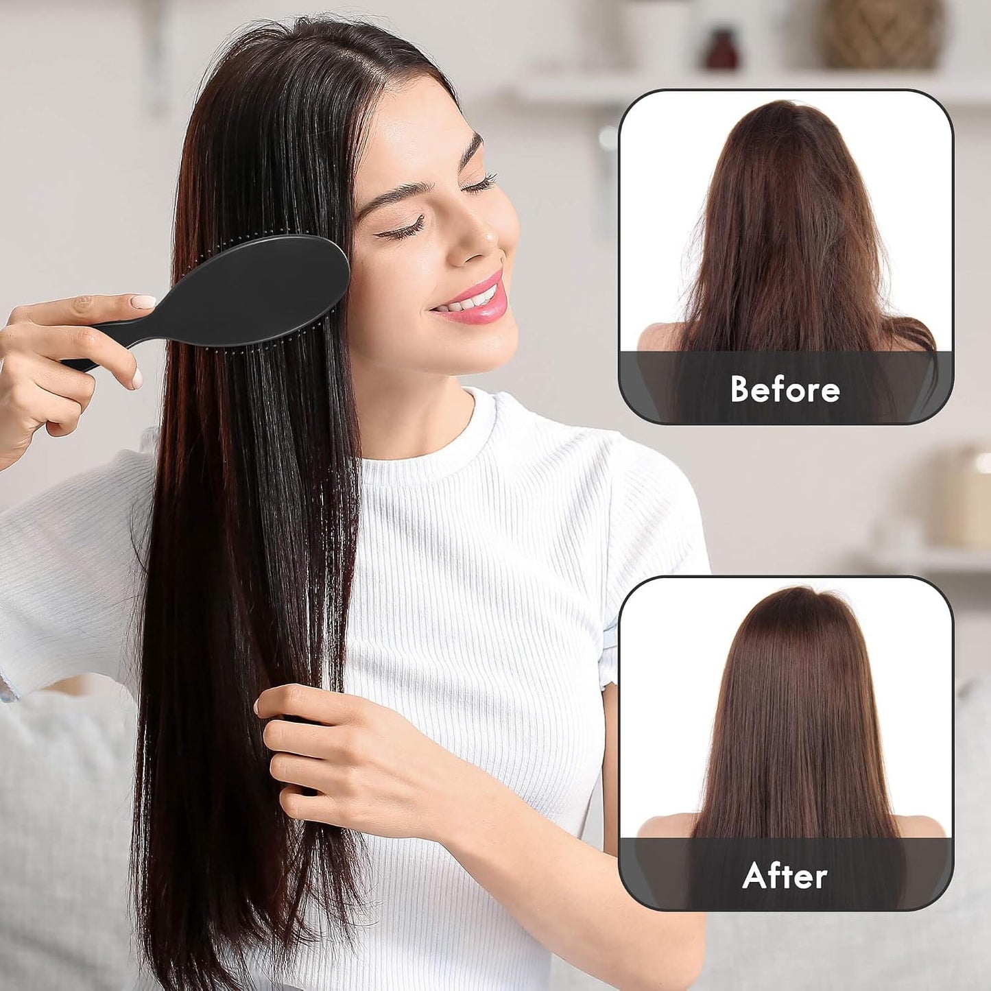 4 Pack Detangling Hair Brush - Air Cushion Detangler Hairbrush with Ultra Soft Bristles for Effortless Tangle Removal For Wet Dry Damaged Curly Fragile Hair for Women Men Boys Girls Adult Kids