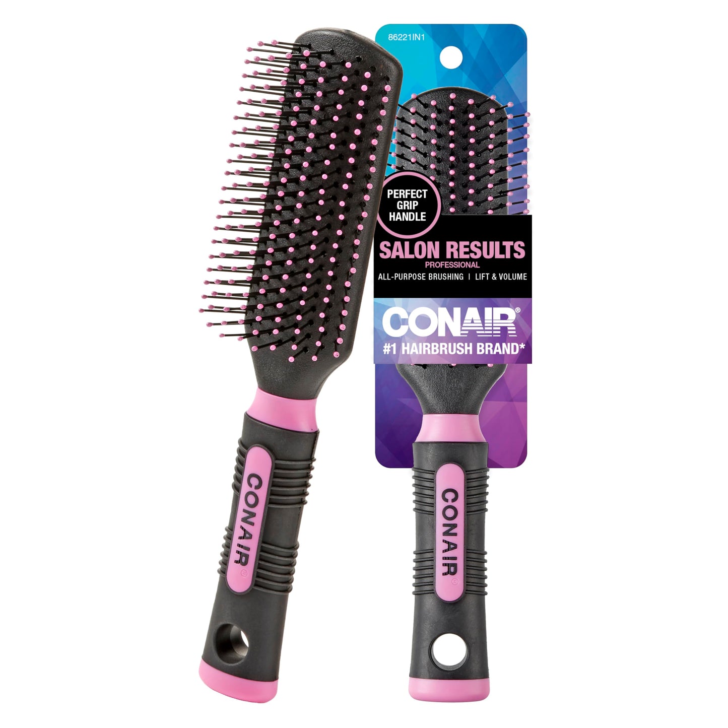 Conair Salon Results Detangling Hairbrush - For Men and Women, All Hair Types with Nylon Bristles