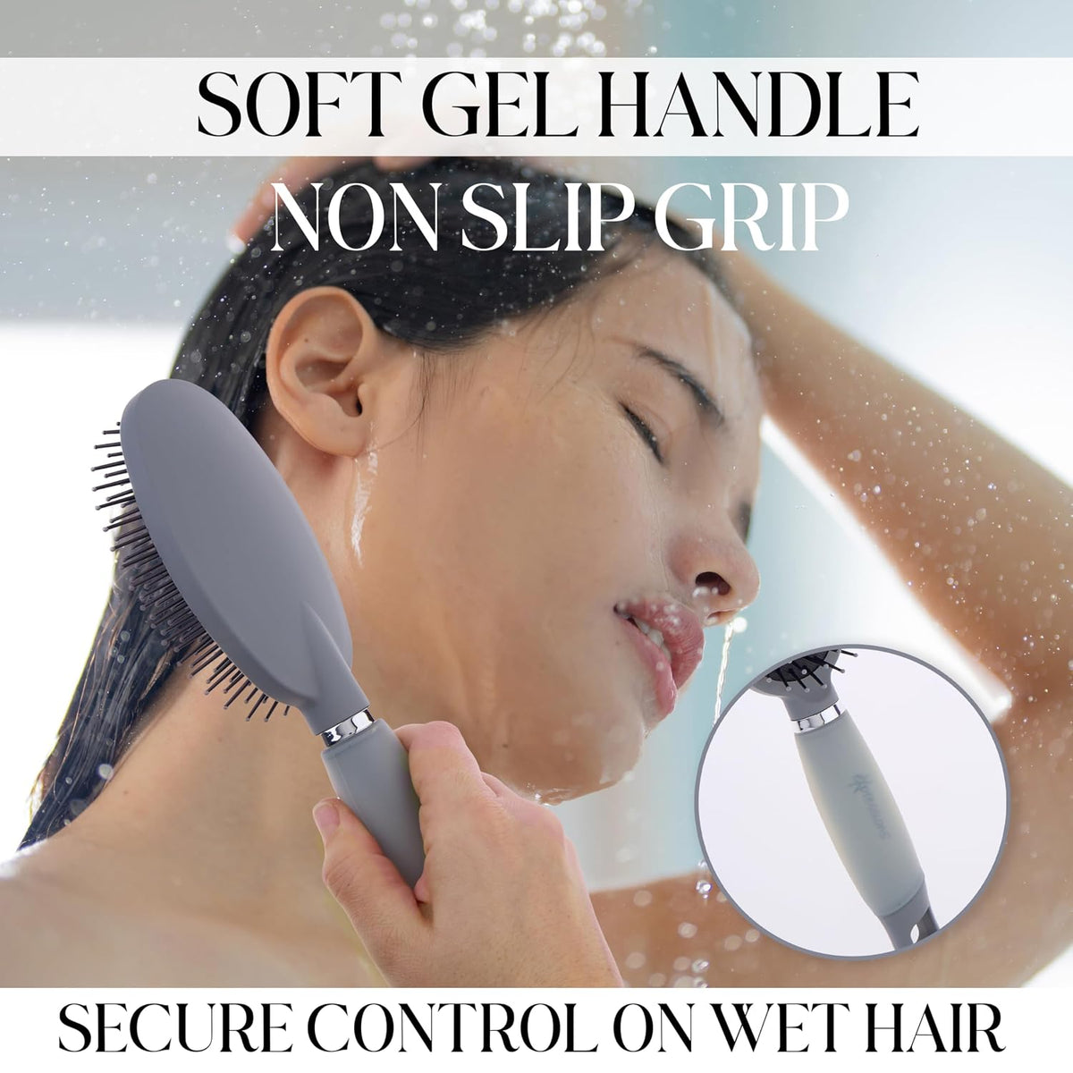 Oval Cushion Brush with Soft Gel Handle for Effortless Detangling | Styling. Professional Hair Brushes For Women