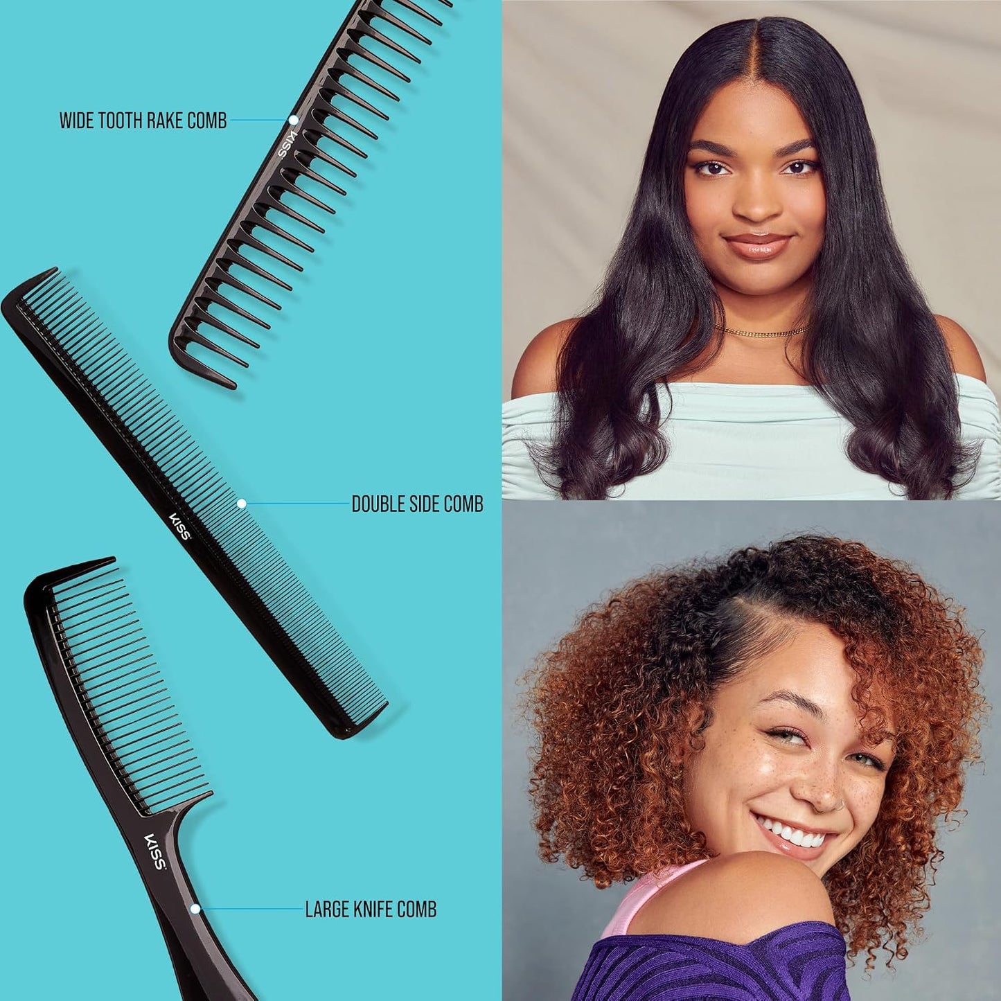 KISS Professional 10-pc Comb Set-Detangle & Style Assortment