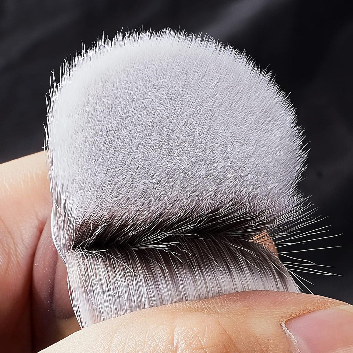 Makeup Brush & Foundation Brush, Micro Fiber Blending Tool | Dual-ended flat kabuki for foundation + angled brush for concealer. Micro crystal fiber bristles