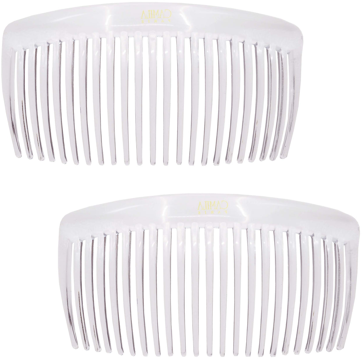 Camila Paris AD66/2 French Side Comb Large Curved Tortoiseshell Hair Combs for Women Fine Hair, 4 Inch Strong Hold Comb for Women Bun Chignon Up-Do Styling Girls Hairstyle Accessories, Made in France