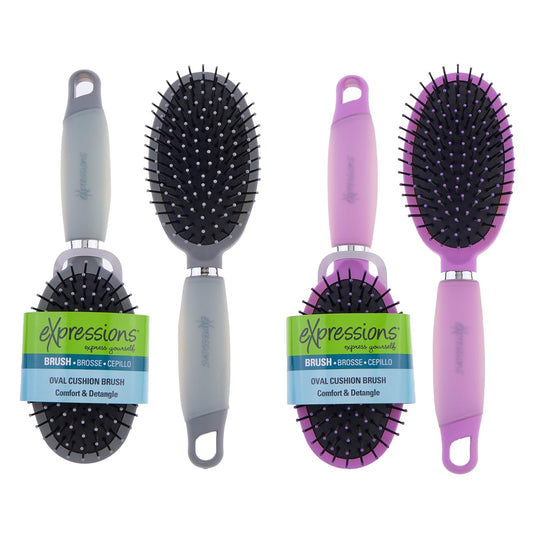Oval Cushion Brush with Soft Gel Handle for Effortless Detangling | Styling. Professional Hair Brushes For Women