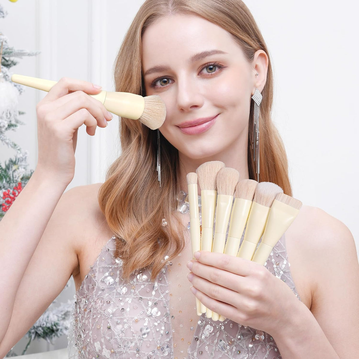 Buttery Blends Brush Set 18Pcs Face&Eye Makeup Brushes Set labeled | Make up Brushes Gift Set ultra Soft Complete with Blending,Foundation,Concealer,Blush,Bronzer, Eyeshadow Brush & Non-Shedding