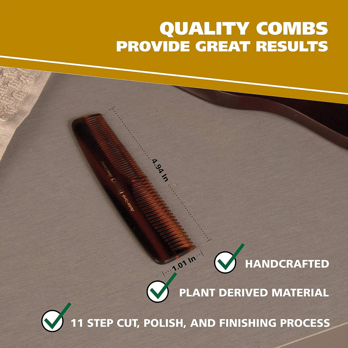 Wahl Handcrafted Beard, Mustache & Hair Pocket Comb for Men's Grooming
