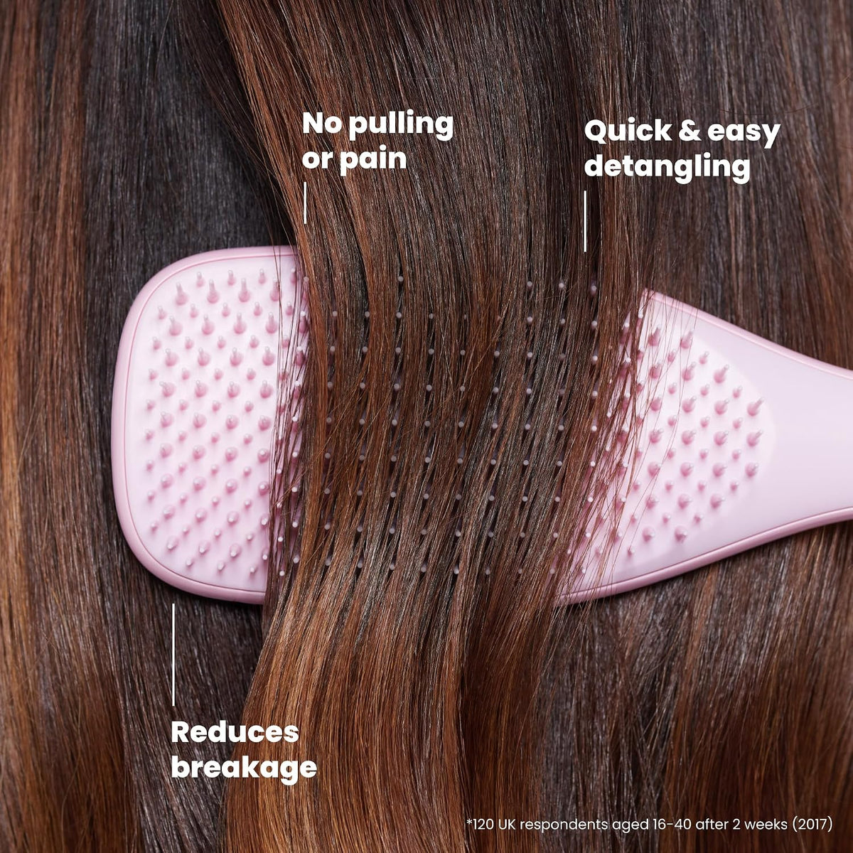 Tangle Teezer Ultimate Detangler Brush, Straight to Wavy, Millennial Pink | Patented two-tier, regular-flex teeth reduce breakage & split ends on wet or dry hair; Shower-friendly hairbrush for all ages