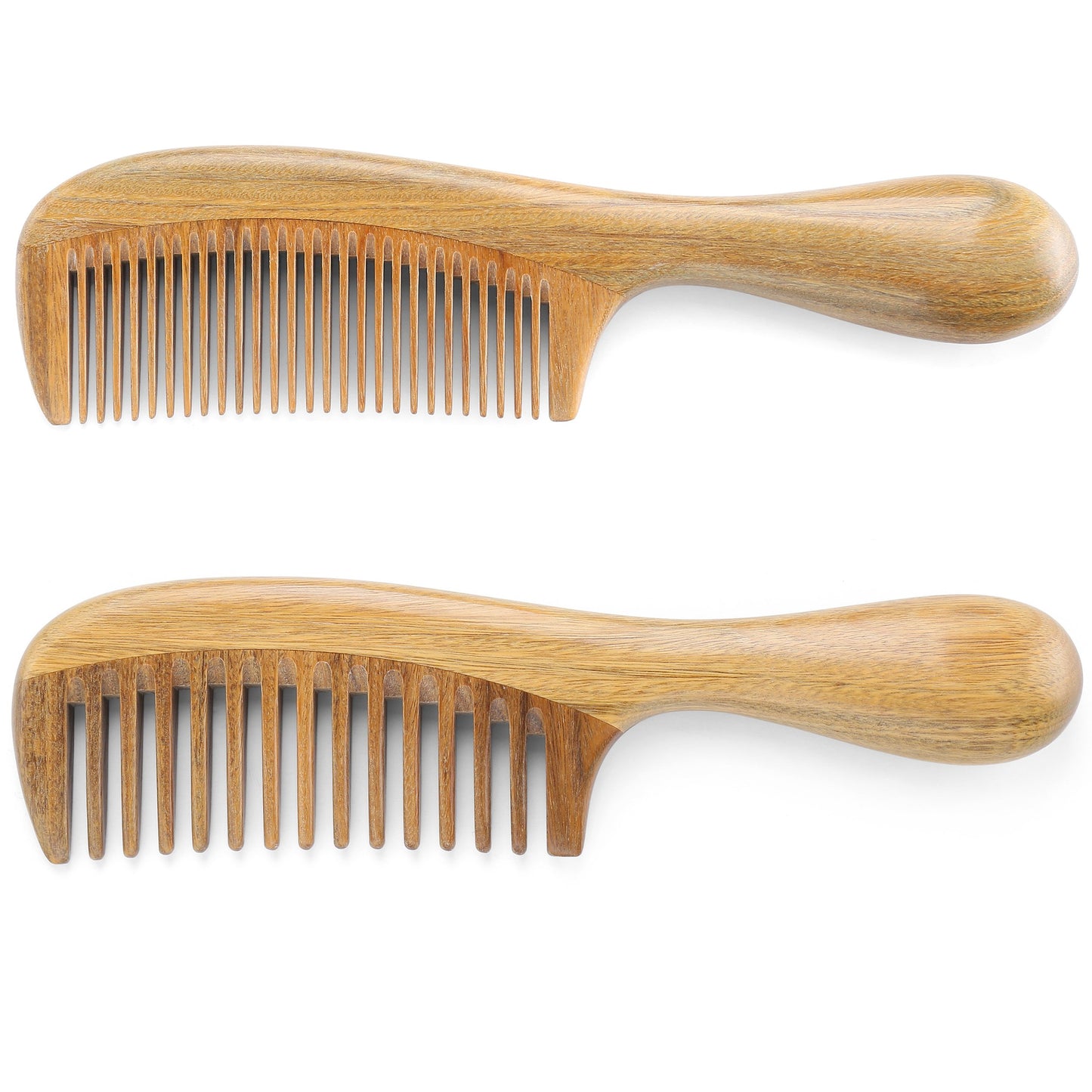 Onedor Handmade 100% Natural Green Sandalwood Hair Combs - Anti-Static Sandalwood Scent Natural Hair Detangler Wooden Comb (Wide Tooth),1 Count (Pack of 1) | Handmade, 0.15 in Tooth Spacing, Smooth Rounded Teeth, Helps Reduce Static, Less Pulling, Wavy Th