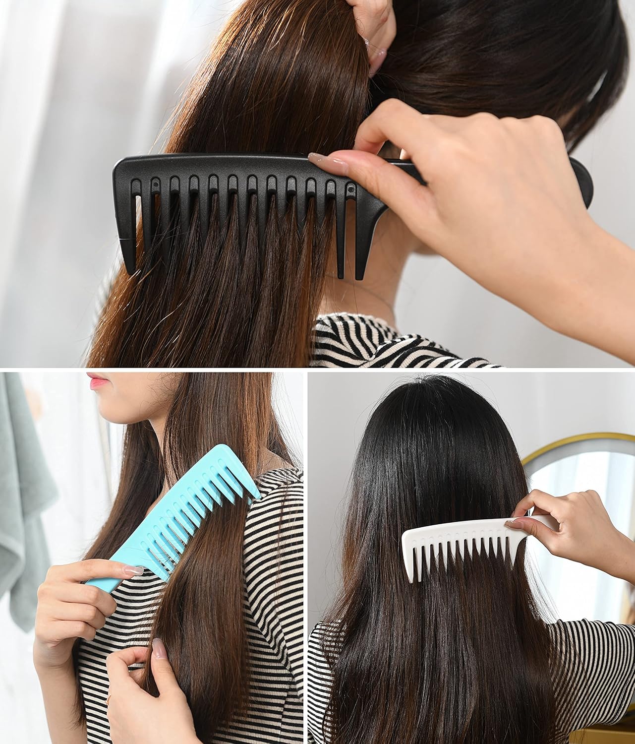 Wide Tooth comb, Large Detangling Comb for Women and Men, Durable Styling Brush for Curly, Long, Wet Hair Types - Professional Hair Care.